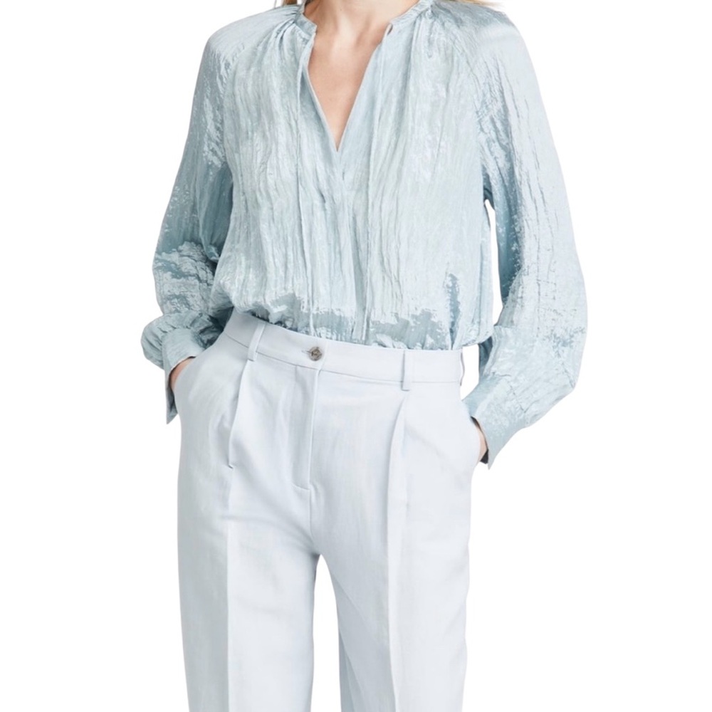 Vince Poet Popover Blouse Skylight Blue XS